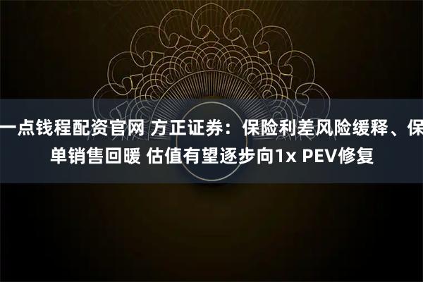 一点钱程配资官网 方正证券：保险利差风险缓释、保单销售回暖 估值有望逐步向1x PEV修复