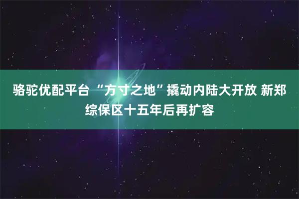 骆驼优配平台 “方寸之地”撬动内陆大开放 新郑综保区十五年后再扩容