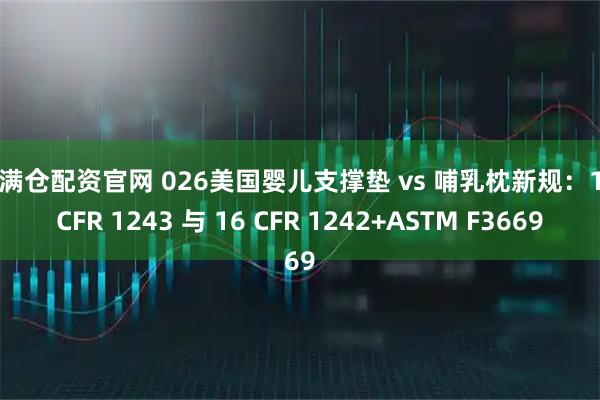 鸿满仓配资官网 026美国婴儿支撑垫 vs 哺乳枕新规：16 CFR 1243 与 16 CFR 1242+ASTM F3669
