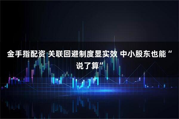 金手指配资 关联回避制度显实效 中小股东也能“说了算”